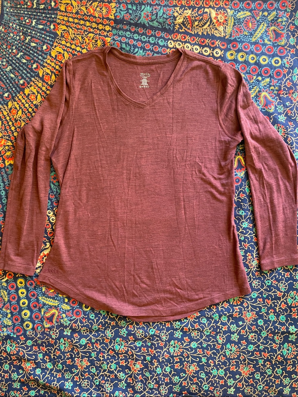 Woolx Long Sleeve V-neck 100% Wool Shirt